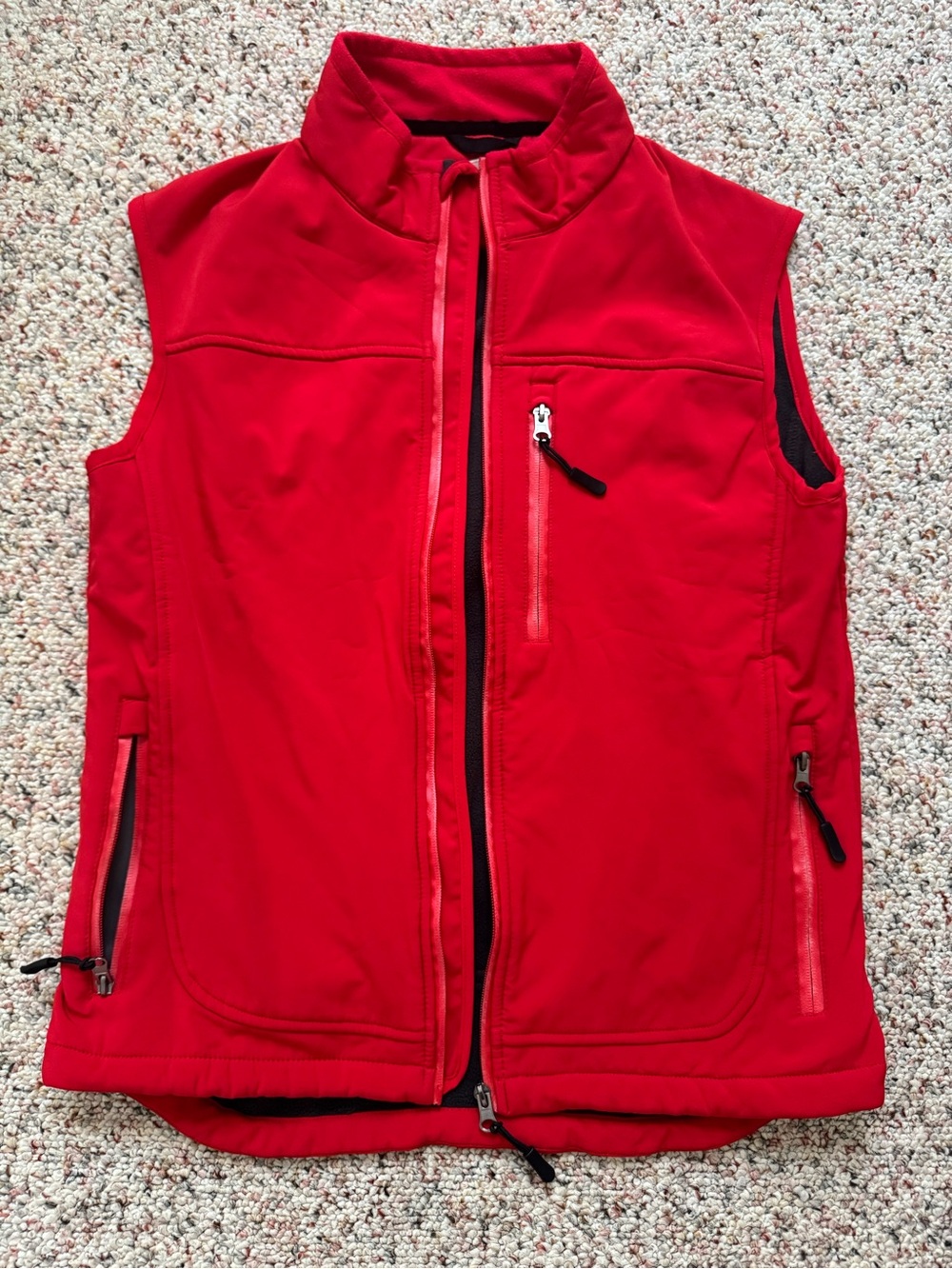 Bright Red Zippered Softshell Vest